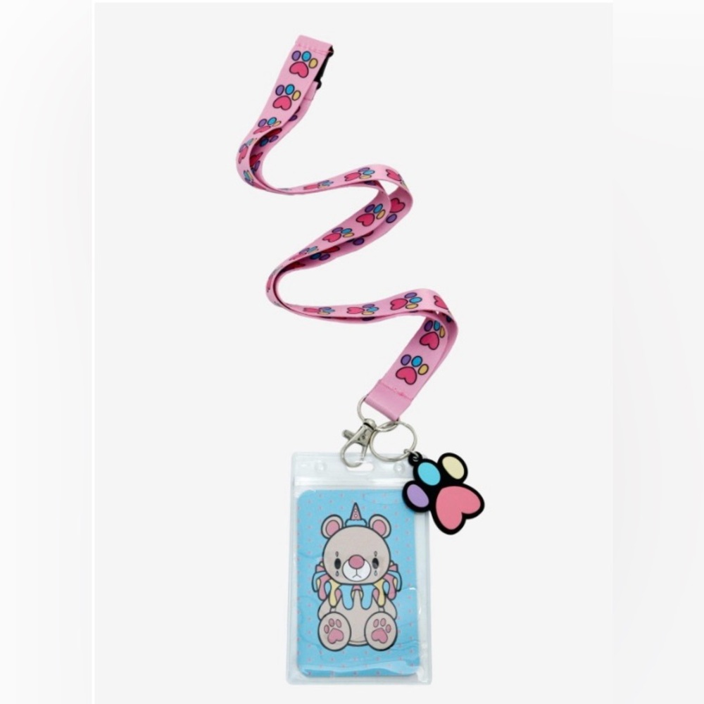 Pastel Clown Bear Lanyard